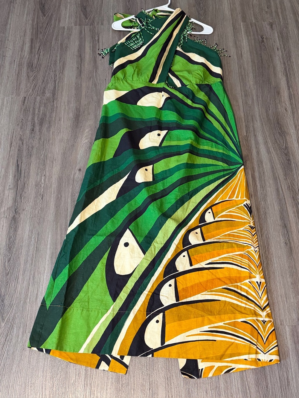 FARM Rio Linen Toucan Halter Midi Dress - Picture 3 of 5